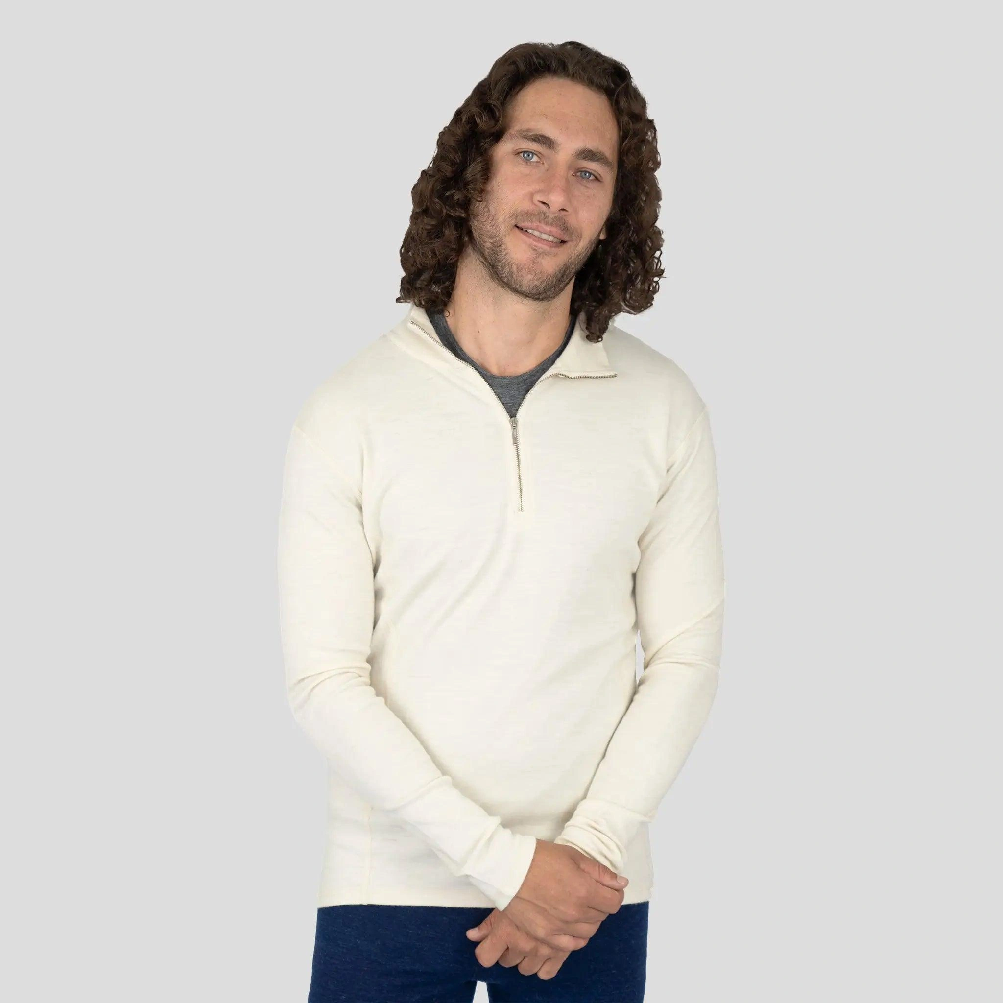Men's Alpaca Base Layer: Cozy Half-Zip – Ultimate Warmth & Comfort.